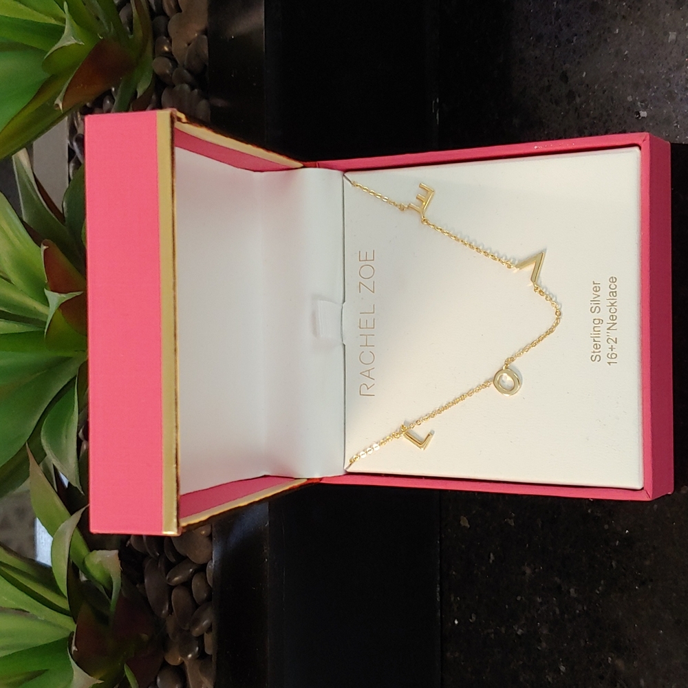 Rachel Zoe gold LOVE necklace